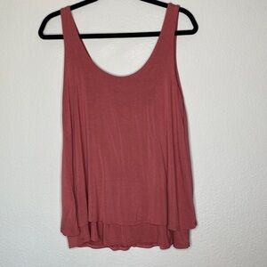 Diosa double layer tank rust mauve colored small runs large